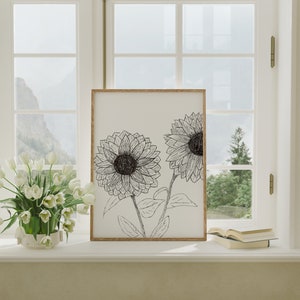 Sonnenblumen - Print einer Originalzeichnung