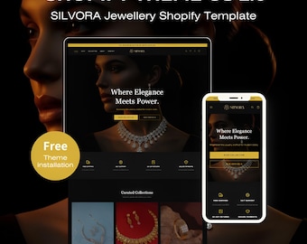 Plantilla de Shopify para joyería / Plantilla web minimalista oscura para joyería (OS 2.0)
