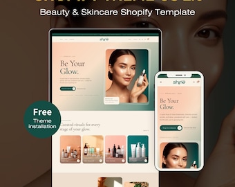 Tema de Shopify para belleza y cuidado de la piel / Plantilla web de Shopify para cosméticos / Diseño para tiendas de maquillaje de lujo
