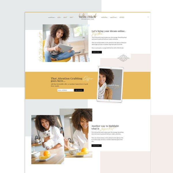 Hello Coach WordPress Theme | Feminine WordPress Theme | Kadence Theme