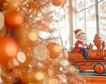 Christmas background bokeh train