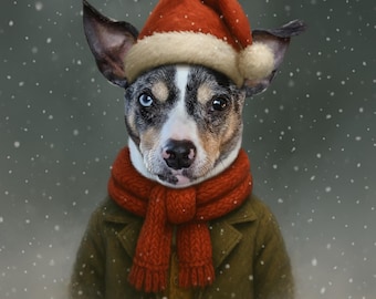 Jouw Dier in kerst outfitt digitaal of print