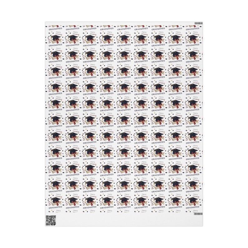 Graduation Gift Wrap wrapping Paper for Graduates in a Whimsical Cap ...