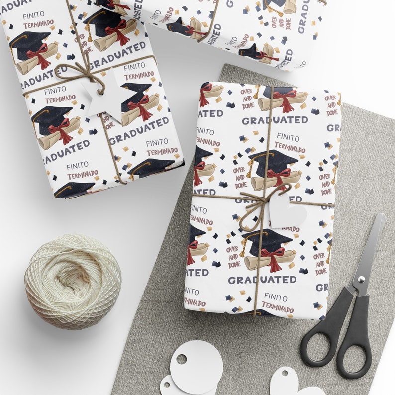 Graduation Gift Wrap wrapping Paper for Graduates in a Whimsical Cap ...