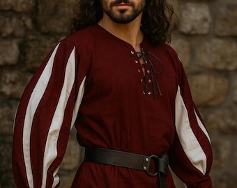 Medieval Viking Tunic for Men's, Renaissance Knight Shirt, LARP Norse ...