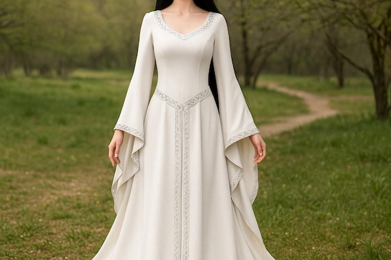 Renaissance Fantasy Dress, Medieval Ren Faire Dress, Vintage Floor Length Aesthetic Dress, Gothic Dress for Womens, Medieval Cosplay Costume