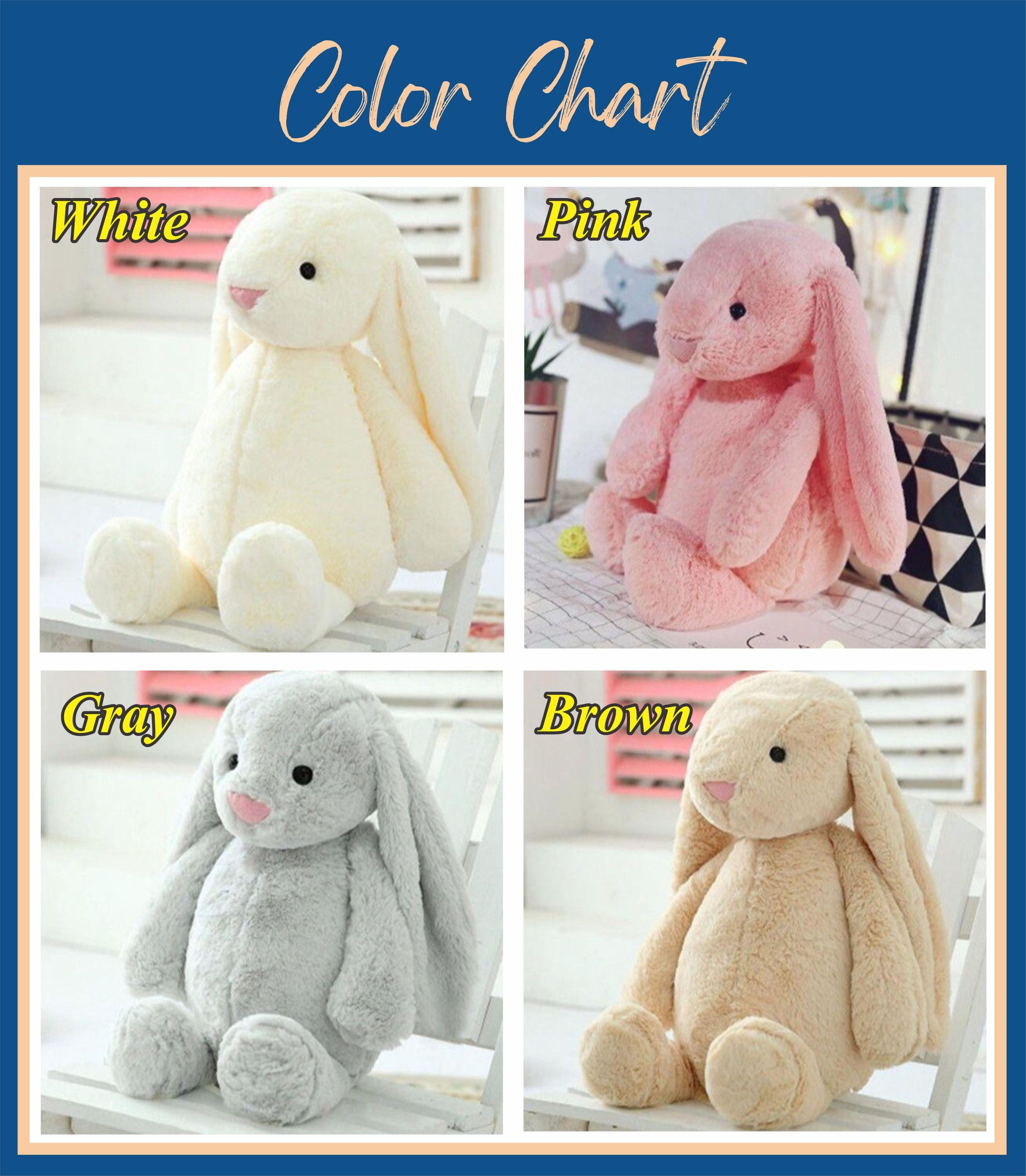 Personalized Plush Bunny Rabbit, Christmas Embroidered Bunny Doll for ...