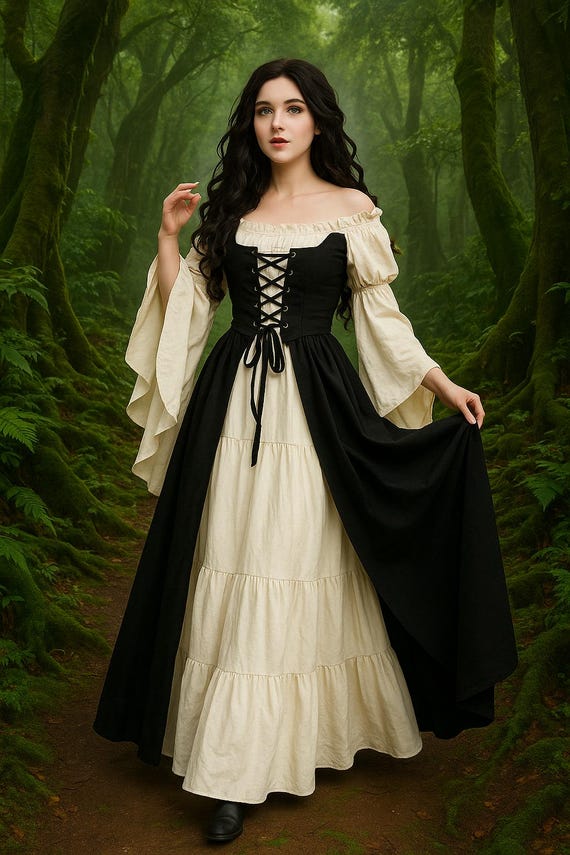 Medieval Renaissance Corset Dress Vintage Princess Steam Punk Strap Dress, Medieval Fancy Vampire Dress, Aesthetic Womens Cosplay Costume