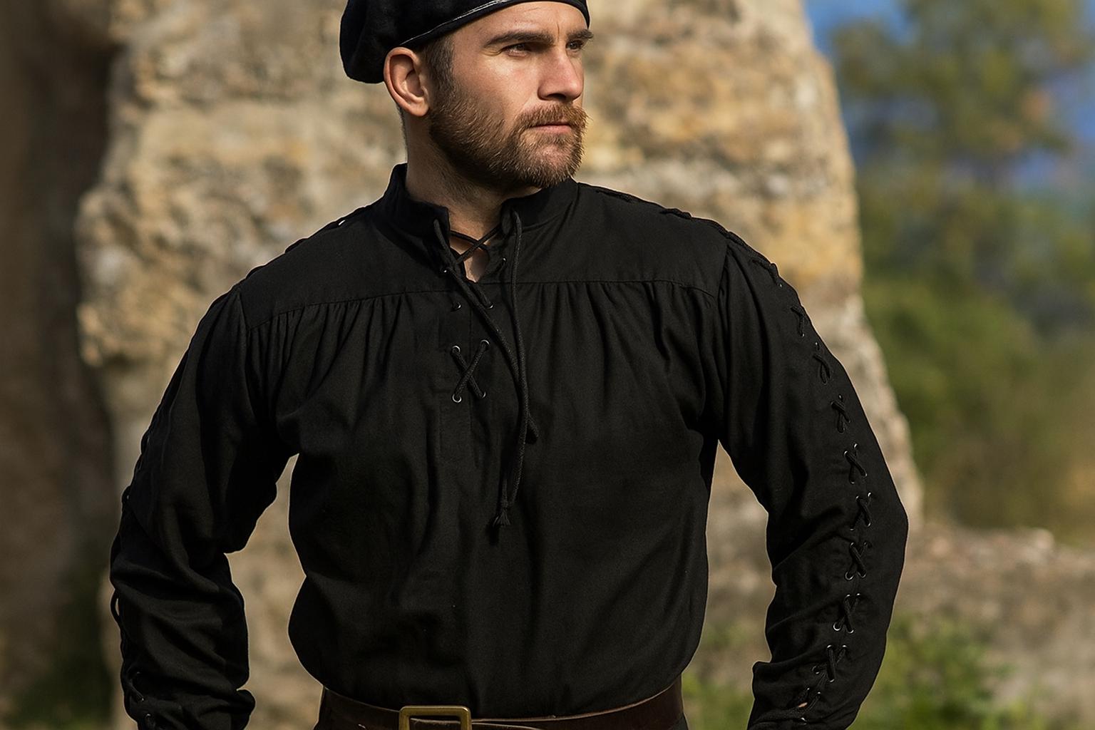 Medieval Knight Warrior Tunic, Renaissance Viking Pirate Shirt for Men ...