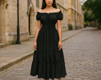 sachin and babi light blue dress Black Pleated Swing Dress – Unique Vintage main image 0