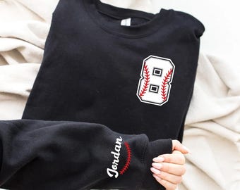 Personalized Baseball Sweatshirt, Custom Baseball Mom Crewneck Sweatshirt, Sports Mom Sweatshirt, Game Day Sweatshirt, Baseball Lover Gift