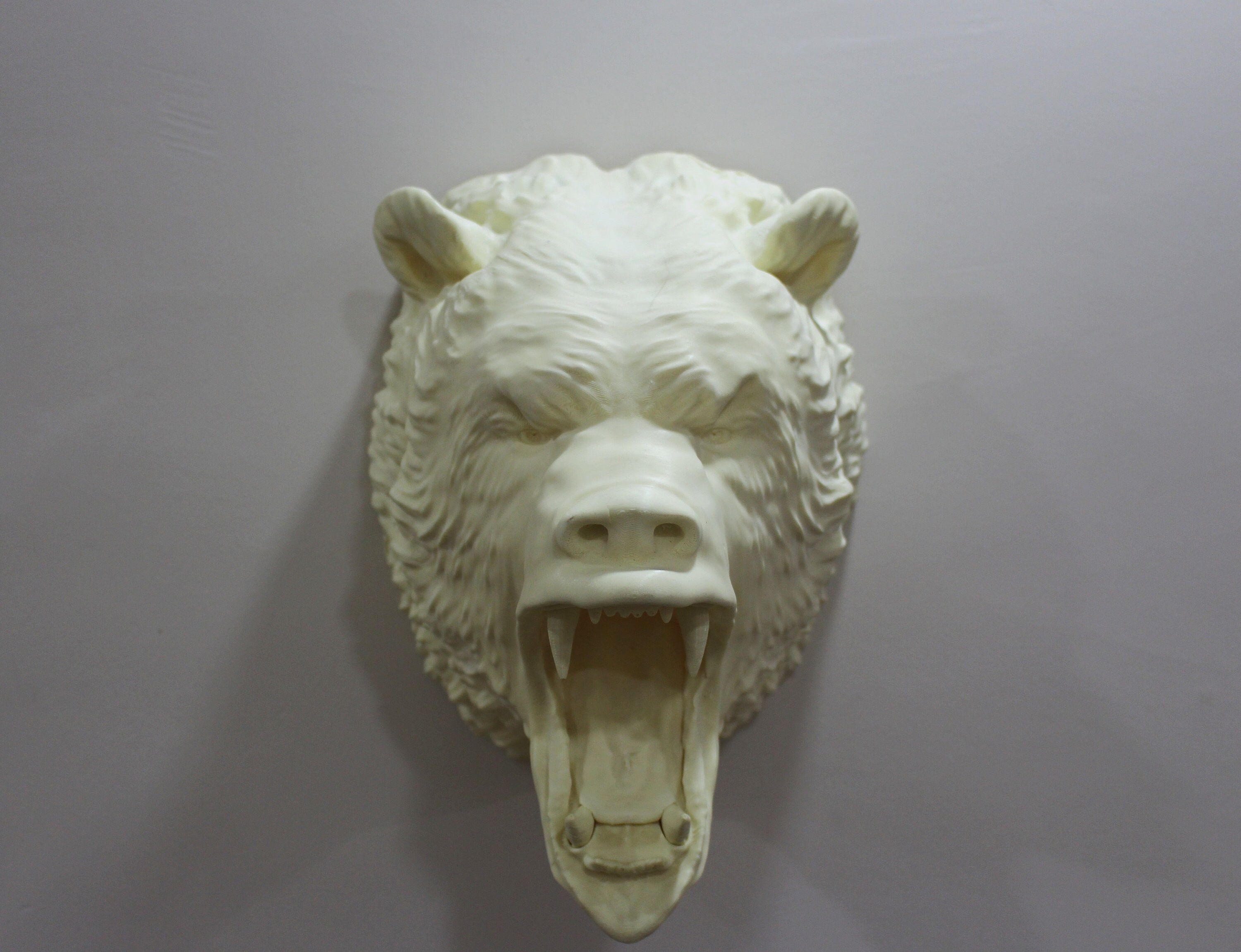 Angry Bear Head Lamp, Large Bear Head Wall Decor, Animal Head Bust