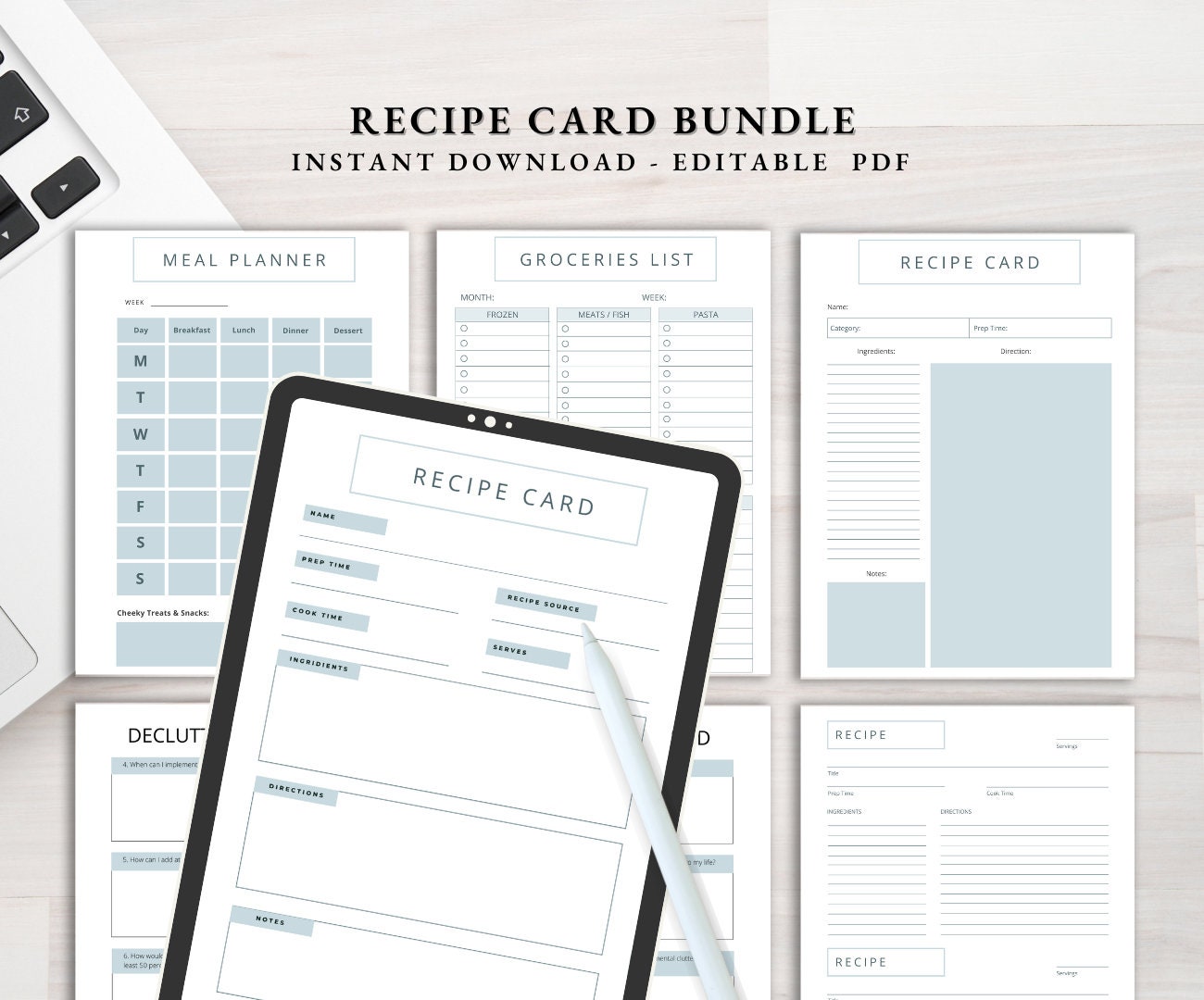 Personalized Recipe Card Planner, Custom Kitchen Organizer, Cooking ...