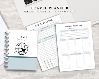 Travel Planner Printable | Travel Journal | Vacation Planner | Trip Itinerary Planner | Digital Travel Planner | Holiday Plan | A4, A5 PDF