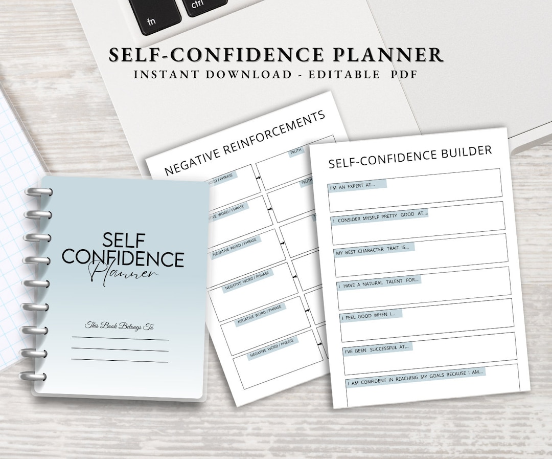 Printable Self Confidence Planner | Self Care Worksheet Digital ...