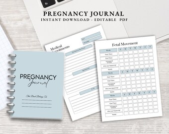 印刷可能な妊娠プランナー、妊娠日記、赤ちゃんの思い出のブック、印刷可能なギフト、入院バッグのチェックリスト、妊娠カウントダウンカレンダー