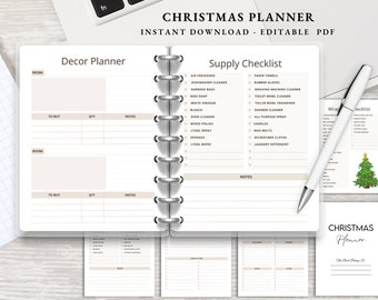 クリスマス デジタル プランナー、GoodNotes プランナー、iPad プランナー、Notability プランナー、日次、週次、月次ホリデー プランナー