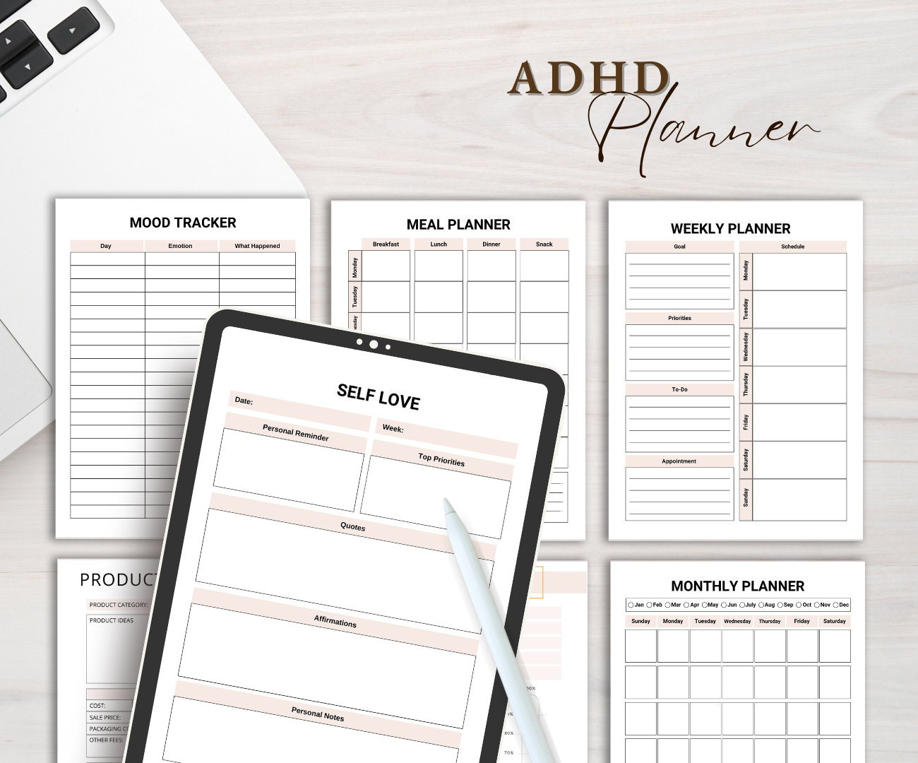 Minimalist ADHD Planner | Simple Organizer, Productivity Journal, Task ...