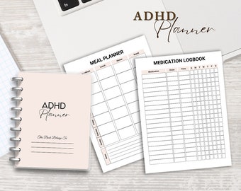 Minimalistischer ADHS Kalender | Einfacher Organizer, Produktivität Journal, Aufgaben-Manager, Zeitmanagement-Tool