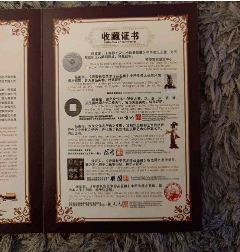 Sällsynt bok, den antika huvudstaden Chang'an: Den kinesiska nationens skatt (mynt, jade, frimärken) som glänser och glittrar med heder. Certifierad bild 6
