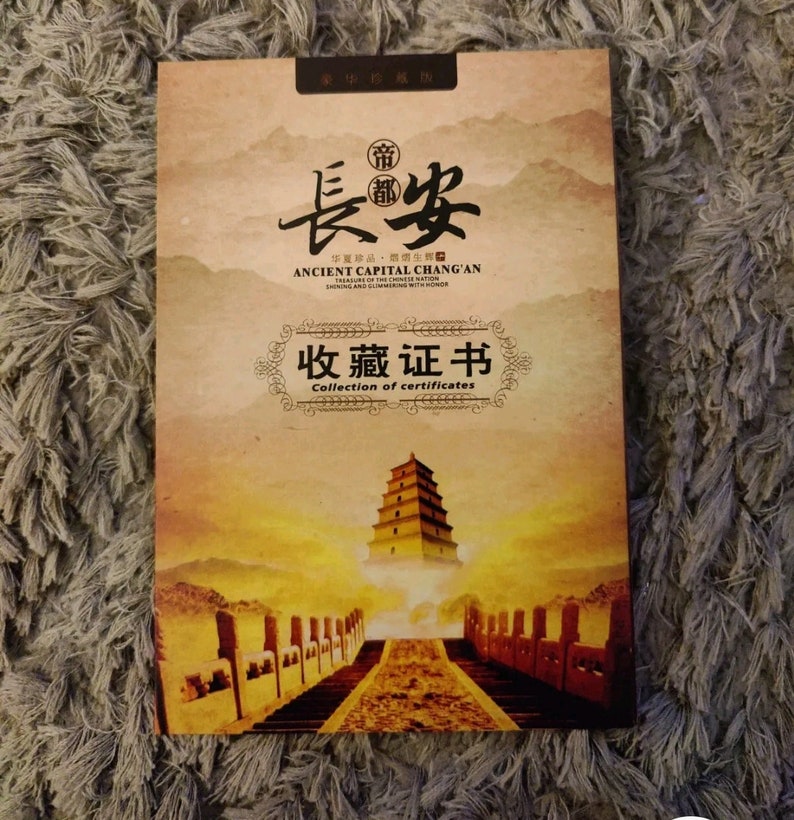 Sällsynt bok, den antika huvudstaden Chang'an: Den kinesiska nationens skatt (mynt, jade, frimärken) som glänser och glittrar med heder. Certifierad bild 4