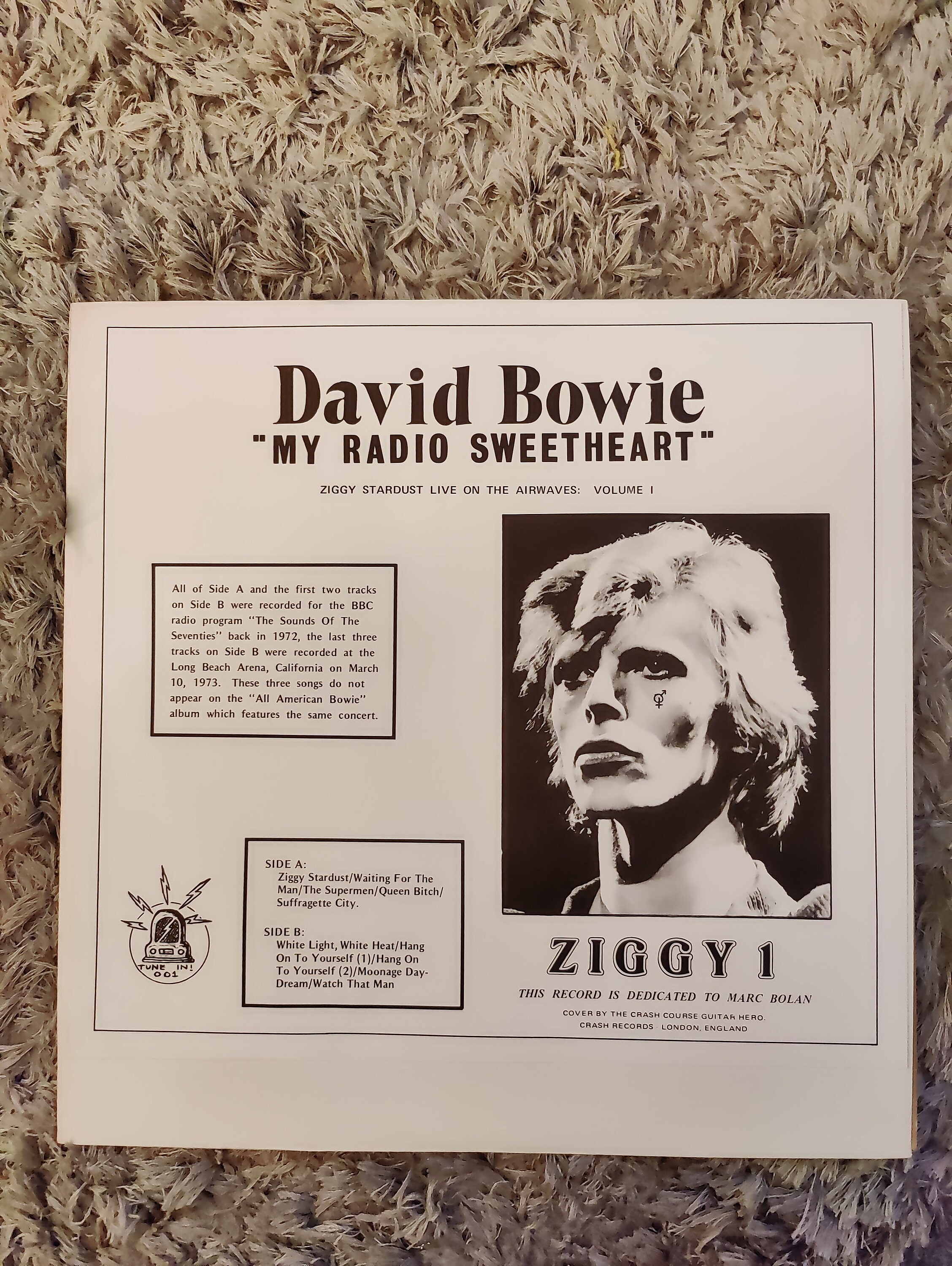 英LP David Bowie My Radio Sweetheart 001 Tune In /00260 David Bowie : My Radio Sweetheart / Ziggy Stardust Live on