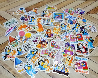 Bluey and friends dog stickers