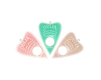 Pastel Ouija Board Planchette Charm / Glitter Kawaii Pastel Spirit Juego de mesa Colgante / Sparkle Collar Pendientes DIY Craft Jewelry Supply