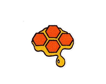 Waben Aufnäher | Bienenstock Aufbügler Applikation | Gesticktes DIY Bienenstock Abzeichen | Süße Honigbiene Hummel Rucksack Jacke Handwerk Accessoire