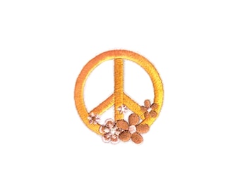 Parche con símbolo de la paz floral / Aplique termoadhesivo con símbolo de la paz estilo boho hippie pastel / Insignia bordada para festivales / Accesorio para chaqueta vaquera