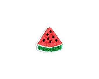 Tiny Watermelon Patch | Mini Kawaii Melon Slice Summer Fruit Iron-On Applique | Embroidered DIY Badge | Kids Lapel Backpack Jacket Accessory