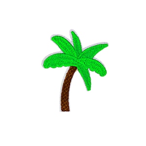 Palm Tree Patch | Tropical Hawaiian Island Beach Coconut Tree Iron-On Applique | Kids Teen Embroidered DIY Badge | Backpack Jacket Accessory