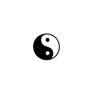 Mini Yin-Yang Patch | Black White Taoist Taiji Symbol Iron-On Applique | Embroidered DIY Badge | 90&#39;s Y2K Teen Backpack Jacket Accessory