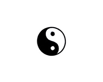 Mini écusson Yin-Yang | Applique thermocollante symbole taoïste taiji noir blanc | Badge DIY brodé | Accessoire veste sac à dos pour adolescent des années 90 de l'an 2000