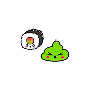 Sushi BFF Charm | 1PC Kawaii Best Friends Japanese Food California Roll Wasabi Acrylic Pendant | Earrings Necklace Bestie DIY Craft Jewelry