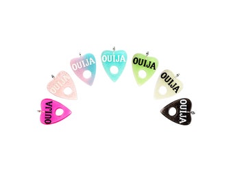 Mini abalorio de tabla Ouija con diseño de planchette, colgante de juego de mesa con purpurina Kawaii pastel, pendientes y pulsera brillantes, suministros de joyería artesanal para bricolaje.