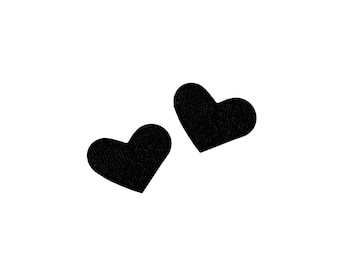 小さな黒いハートのパッチ | ミニゴスラブアイロン接着アップリケ2個 | 刺繍DIYバッジセット | 女の子用ティーンラペルジャケットクラフト用品アクセサリー