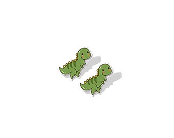 T-Rex Studs | Mini Kawaii Dinosaur Acrylic Post Earrings | Cute Tiny Dino Lizard Earring | Girls Teen Jewelry Gift