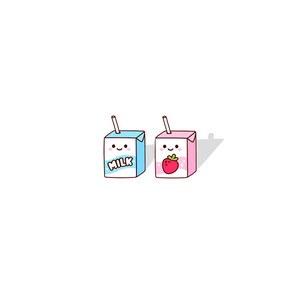 Brincos de caixa de leite Kawaii | Mini brincos de caixa de bebida rosa azul pastel morango Kawaii | Brincos de caixa de almoço para meninas em acrílico