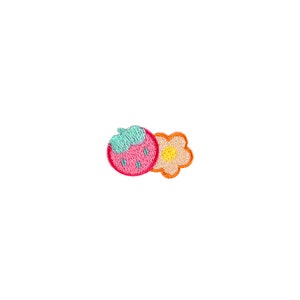 Stick-On Strawberry Flower Patch | Mini Pastel Kawaii Berry Self-Adhesive DIY Sticker Applique Badge | No-Iron Girls Teen Jacket Accessory