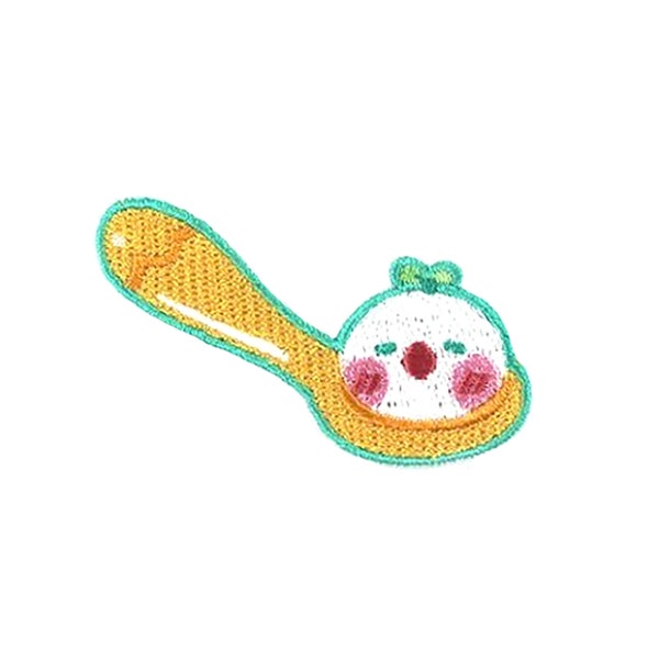 Stick-On Kawaii Dumpling Patch | Pastel Japanese Bao Spoon Self-Adhesive DIY Sticker Applique Badge | No-Iron Foodie Backpack Jacket Patch
