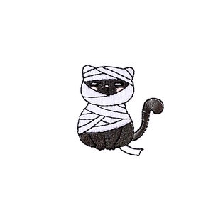 Mummy Cat Patch | Halloween Costume Bandage Kitty Kitten Iron-On Applique | Embroidered DIY Badge | Girls Teen Backpack Jacket Accessory