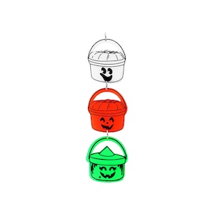 Halloween Boo Buckets Charm | Retro Y2K 90&#39;s Fast Food Drive Thru Happy Meal Acrylic Pendant | Vintage Kids Meal Witch Pumpkin Ghost Jewelry