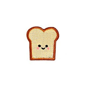 Mini Happy Toast Aufnäher | Süße Kawaii Mini geschnitten Brötchen zum aufbügeln | Gestickter DIY Badge | Kinder Teenager Rucksack-Jacken-Accessoire