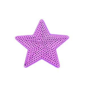 Sequin Lavender Star Patch | Pastel Purple Sparkle Iron-On Applique | Kawaii Space DIY Badge | Girls Teen Backpack Jacket Craft Accessory