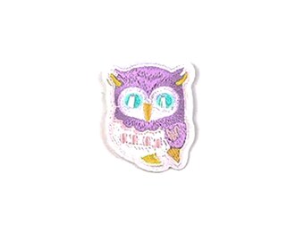 Mini parche de búho pastel / Aplique termoadhesivo de animal del bosque kawaii lavanda / Insignia bordada DIY / Accesorio para chaqueta y mochila para niñas adolescentes