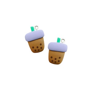 Boba Charm | 1PC Kawaii Milk Bubble Tea Pendant | To-go Cup Take-Out Iced Coffee Latte Bracelet Necklace Pet Collar Jewelry Supply