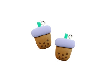 Boba Charm / 1 pezzo Kawaii Milk Bubble Tea Ciondolo / Tazza da asporto Caffè freddo Latte Bracciale Collana Collare per animali domestici Gioielleria Fornitura