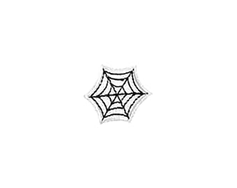 Mini Spider Web Patch | Halloween Cobweb Iron-On Applique | Tiny Embroidered DIY Craft Badge | Spooky Goth Girl Teen Backpack Accessory
