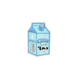 Écusson adhésif pour carton de lait | Autocollant auto-adhésif pastel pour boisson de vache de ferme laitière, lait entier, insigne bricolage | Veste sac à dos sans repassage Flair